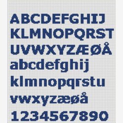 Alfabet Verdana fed 14