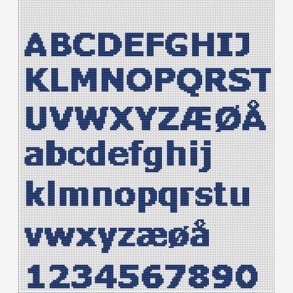 Alfabet Verdana fed 14