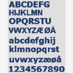 Alfabet Verdana fed 16