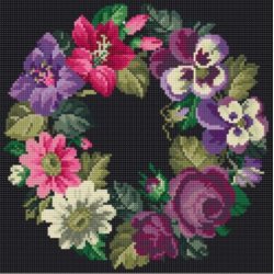 Blomsterkrans p pude