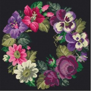 Blomsterkrans p pude