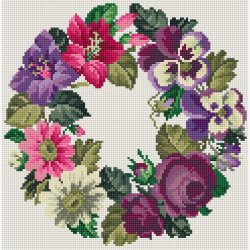 Blomsterkrans p pude