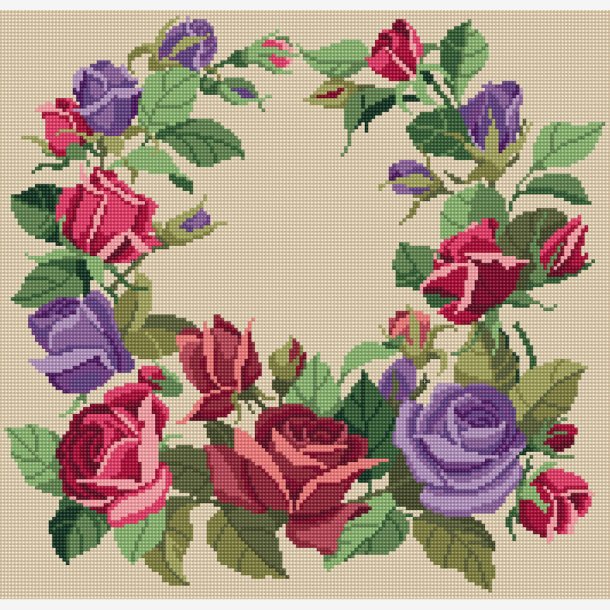 Violette og rde roser, ryg