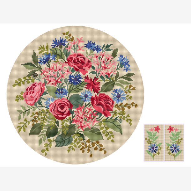 Kornblomster og roser ryg