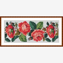 Rde roser til bort p pude