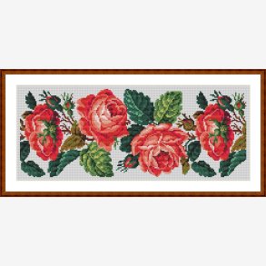 Rde roser til bort p pude