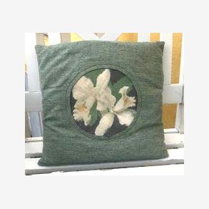 Hvid Cattleya orkid p pude