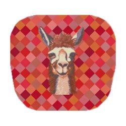 Stolehynde i r�de farver med dyremotiv