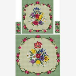 26-007 Hele stolen For�rsblomster med krans