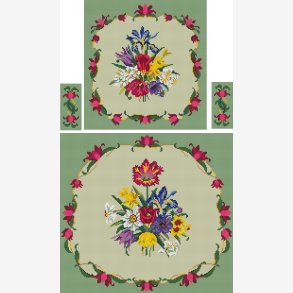 26-007 Hele stolen For�rsblomster med krans