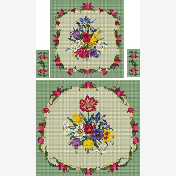 26-007 Hele stolen For�rsblomster med krans