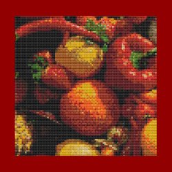 Skuldertaske med frugtmotiv