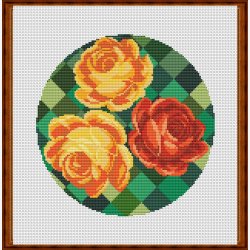 Klassiske roser gul med gr�nne tern