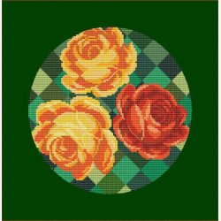 Klassiske roser gul med gr�nne tern