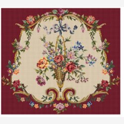 Rokokostol med rd baggrund