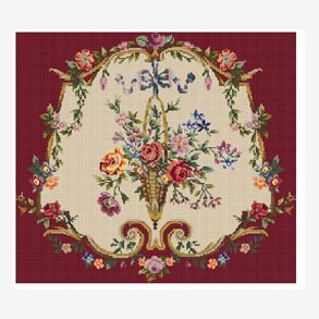 Rokokostol med rd baggrund