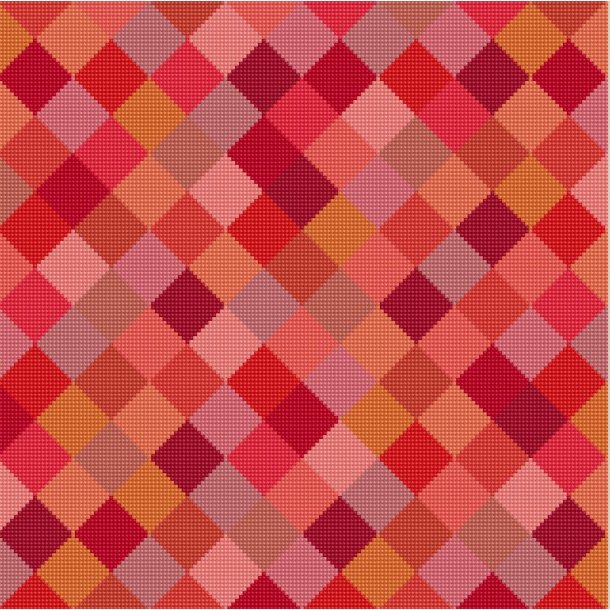 R�de kvadrater p� hynde eller pude