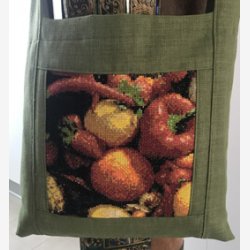 Skuldertaske med frugtmotiv