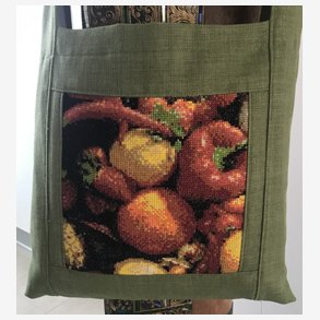 Skuldertaske med frugtmotiv